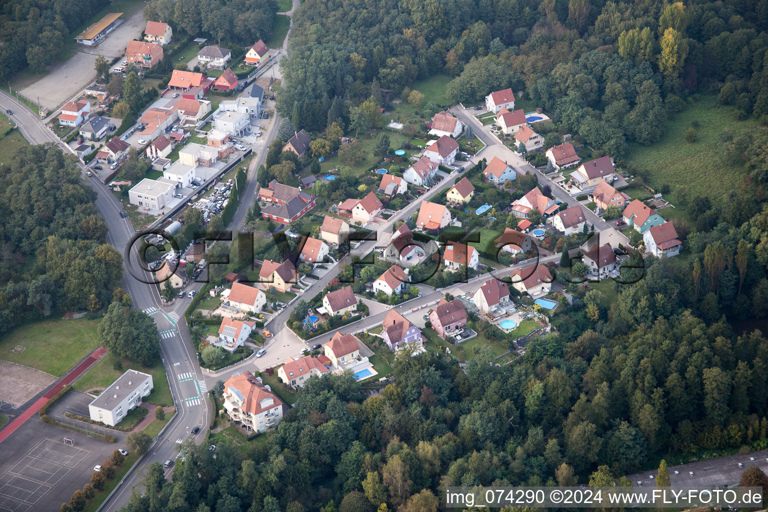 Bischwiller dans le département Bas Rhin, France vue du ciel