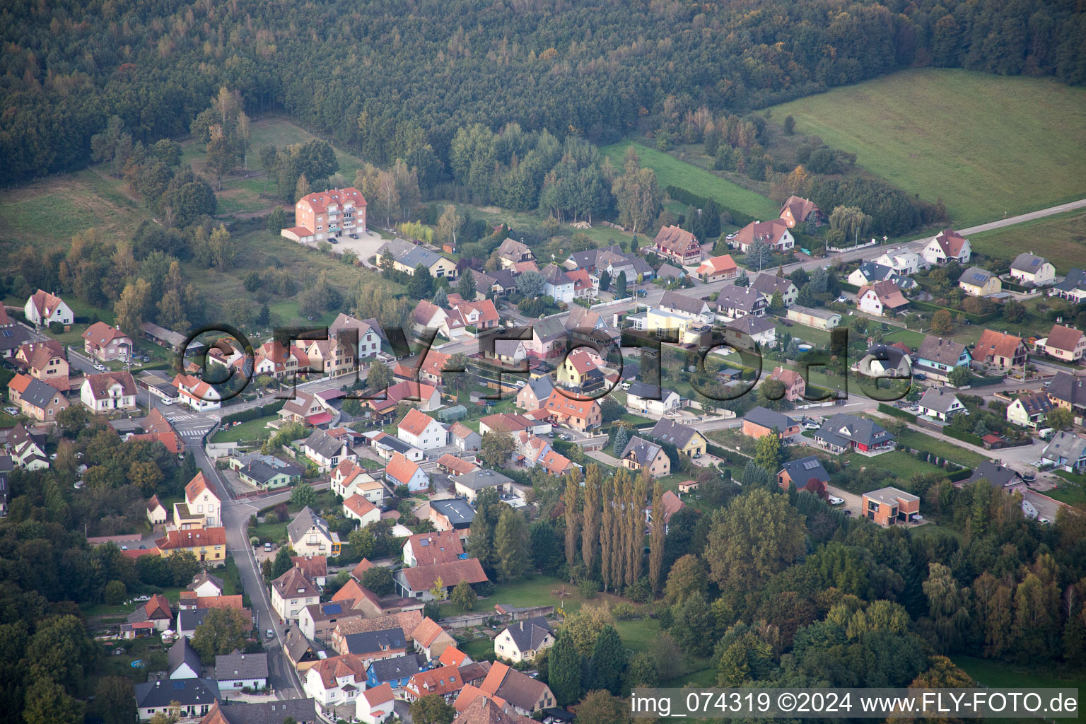 Photographie aérienne de Schirrhoffen dans le département Bas Rhin, France