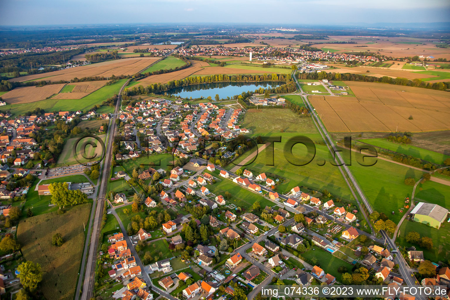 Photographie aérienne de Rountzenheim dans le département Bas Rhin, France