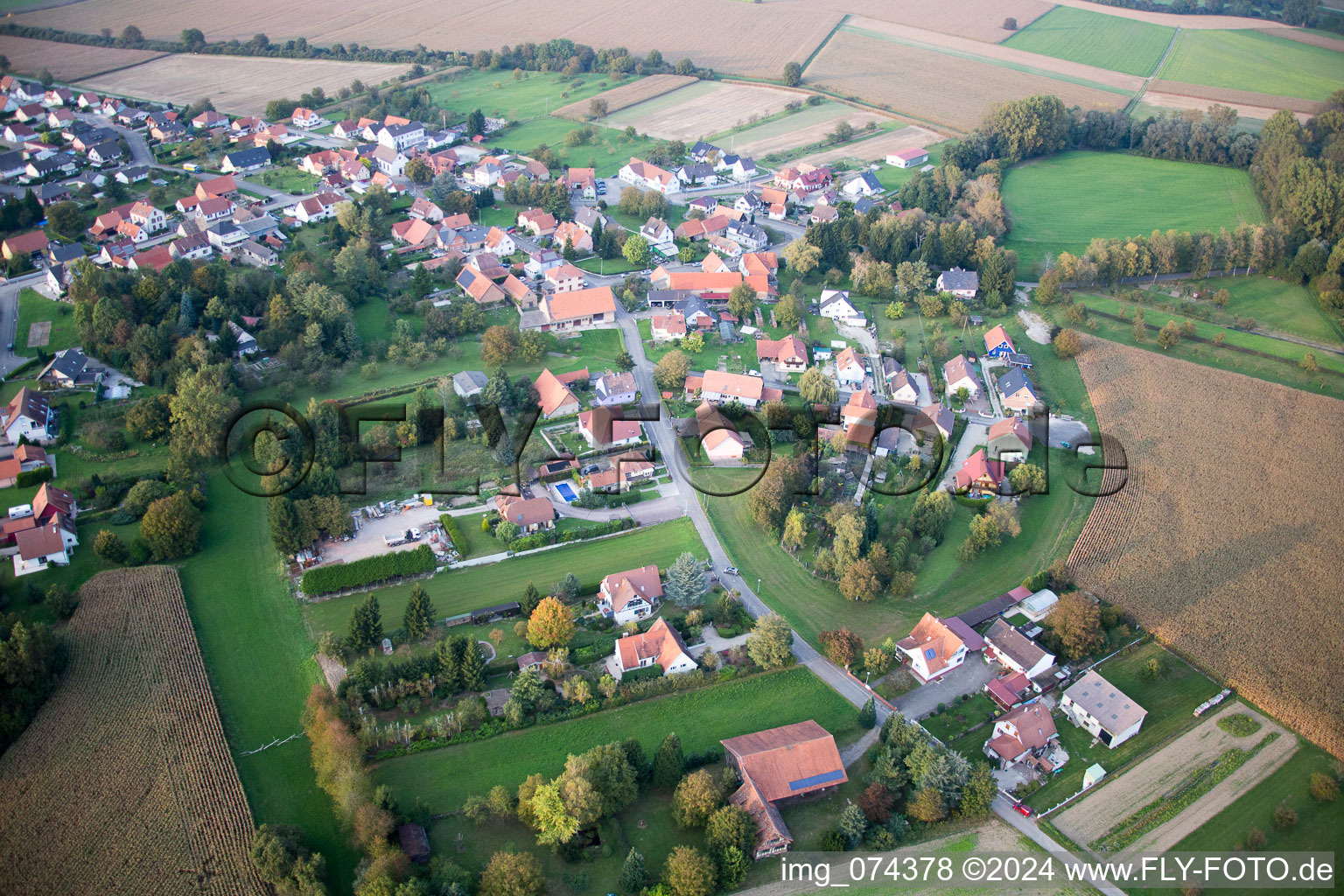 Neuhaeusel dans le département Bas Rhin, France hors des airs