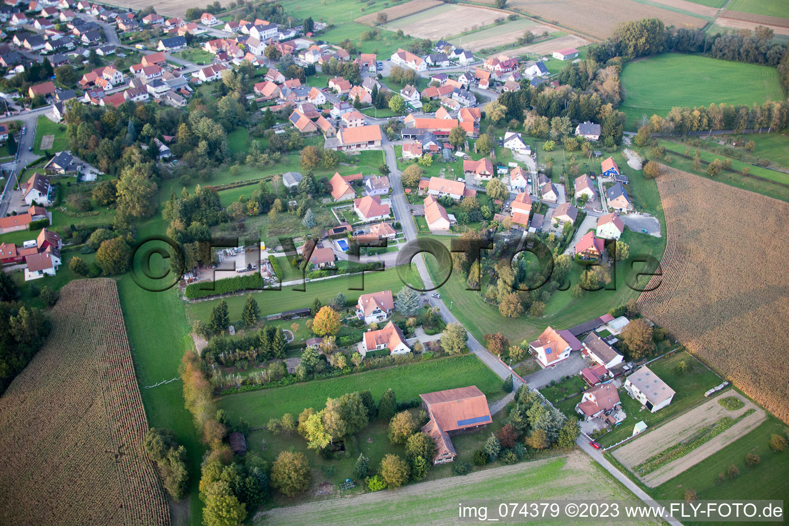 Neuhaeusel dans le département Bas Rhin, France vue d'en haut