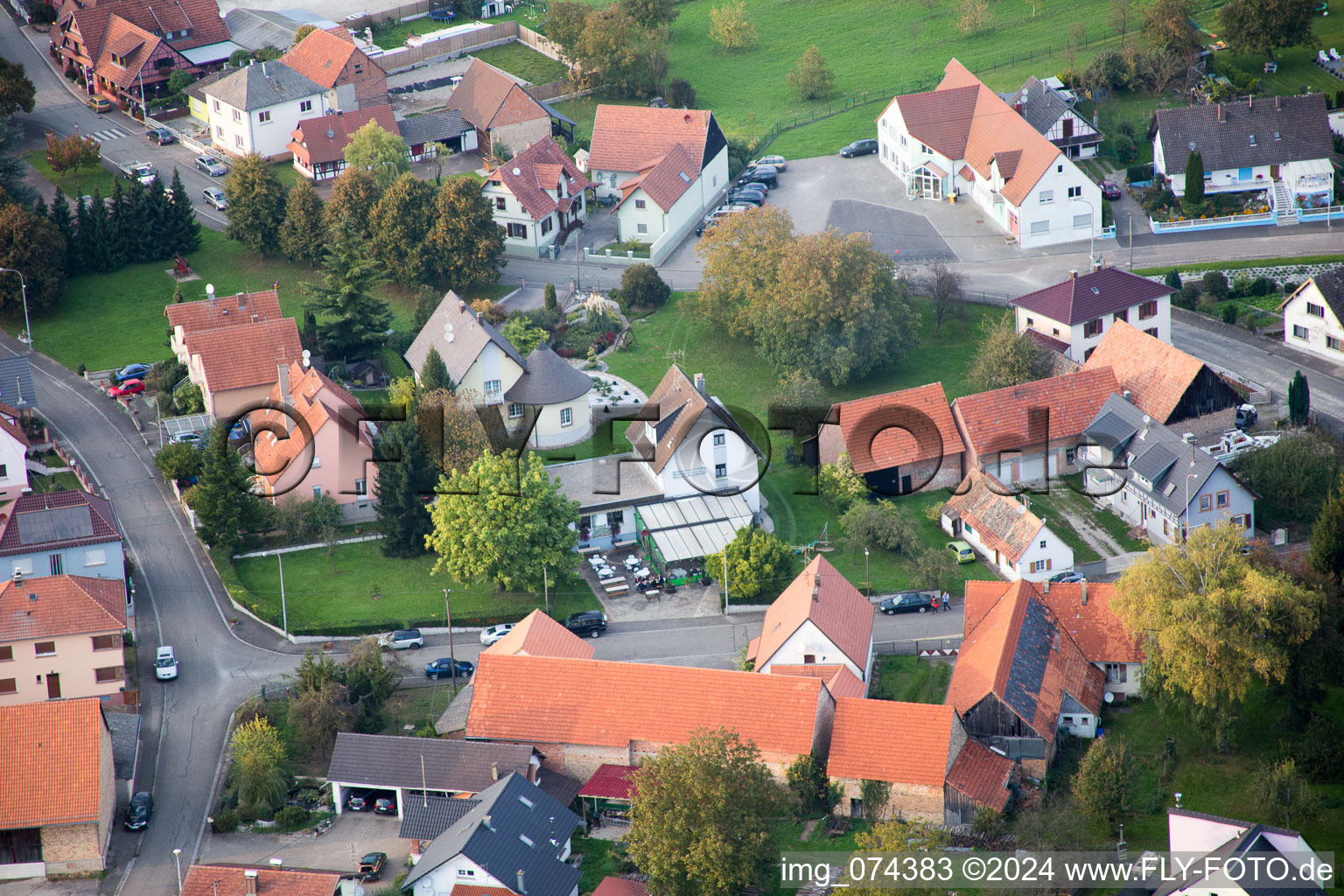 Neuhaeusel dans le département Bas Rhin, France vue du ciel