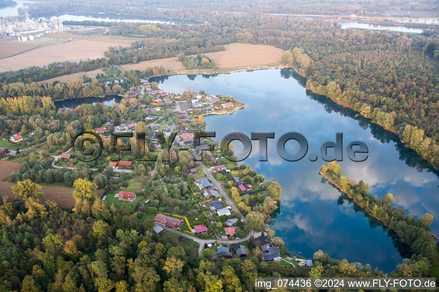 Vue oblique de Beinheim dans le département Bas Rhin, France