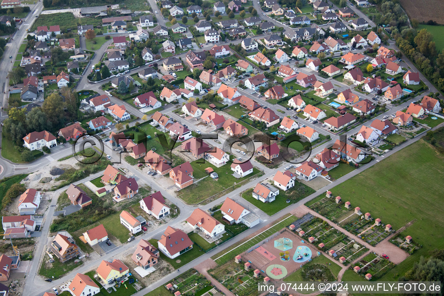 Beinheim dans le département Bas Rhin, France vue d'en haut