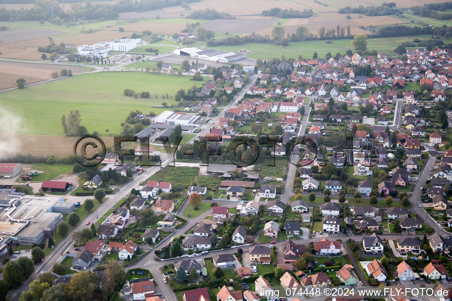 Beinheim dans le département Bas Rhin, France vue du ciel