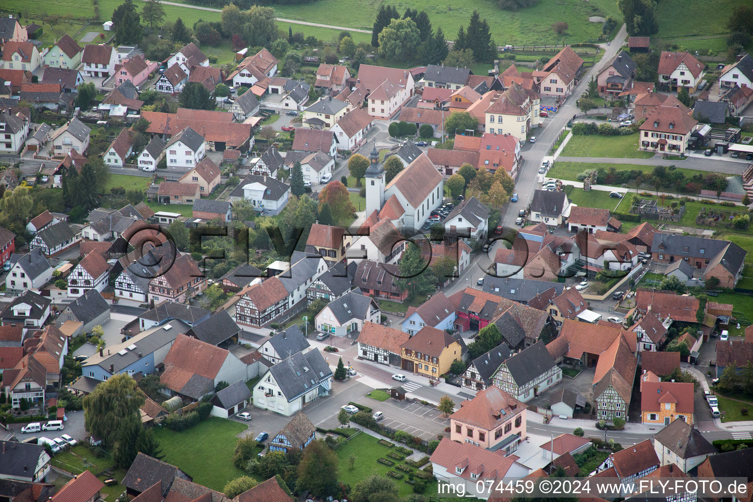 Vue oblique de Beinheim dans le département Bas Rhin, France