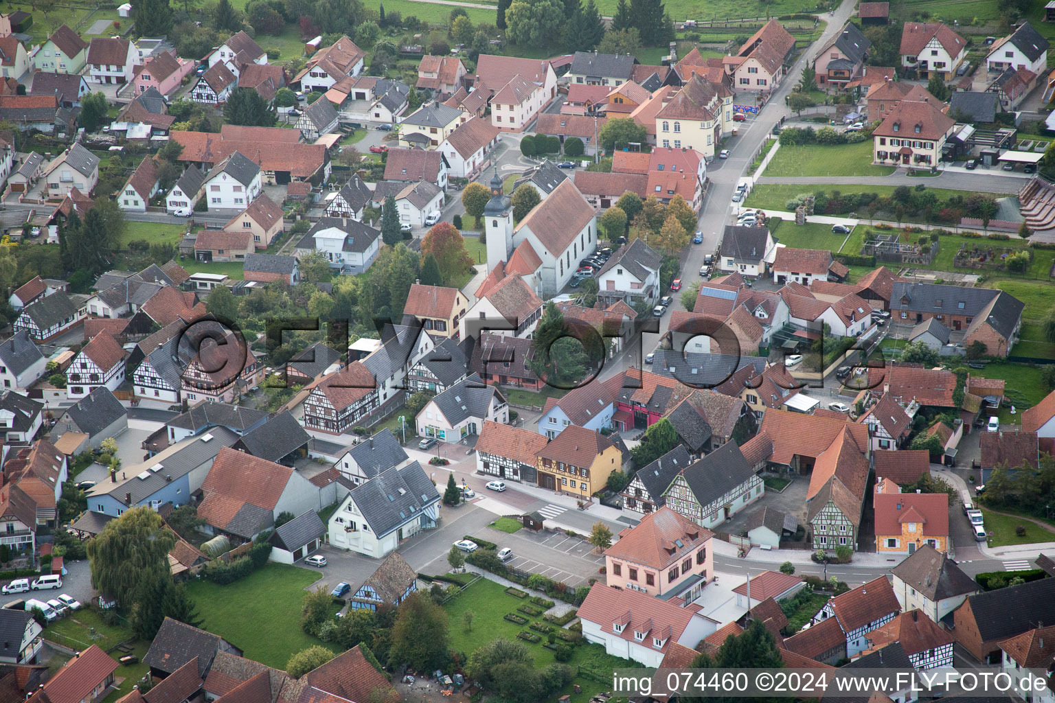 Beinheim dans le département Bas Rhin, France d'en haut