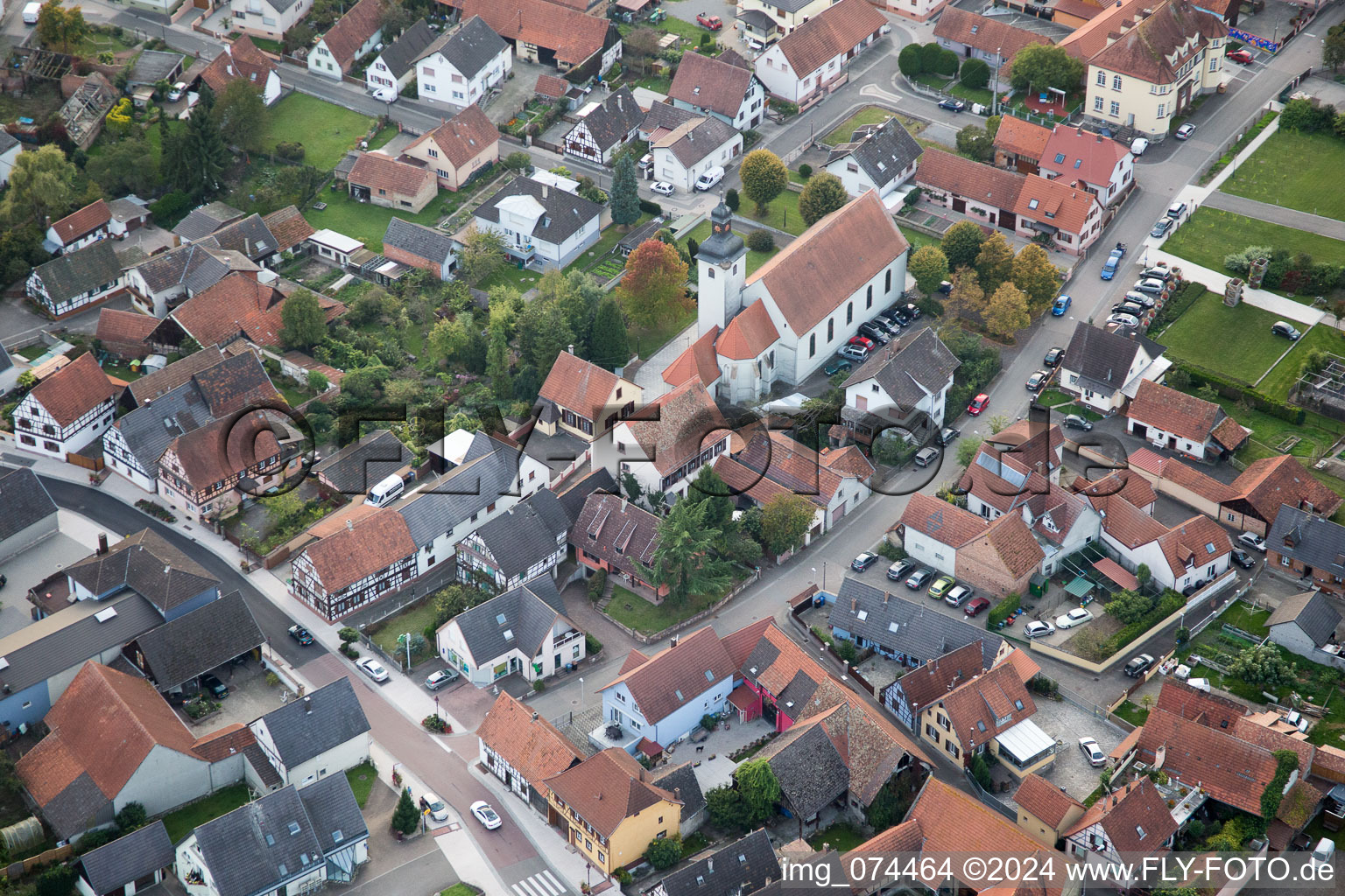 Beinheim dans le département Bas Rhin, France hors des airs