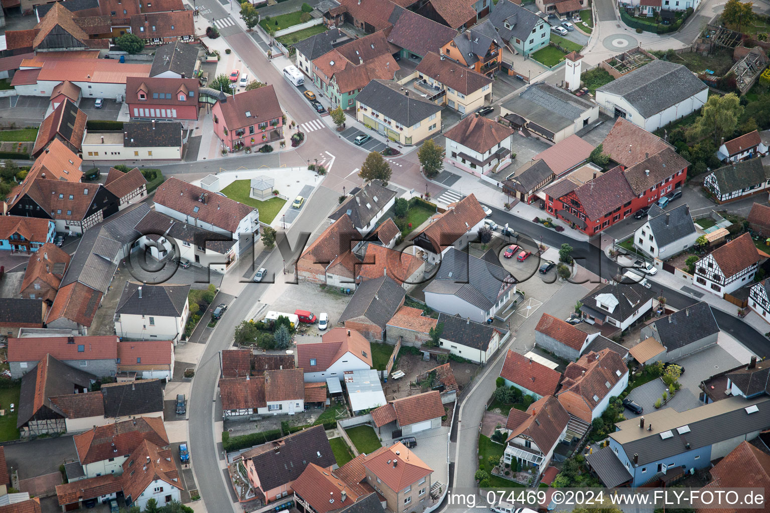 Enregistrement par drone de Beinheim dans le département Bas Rhin, France