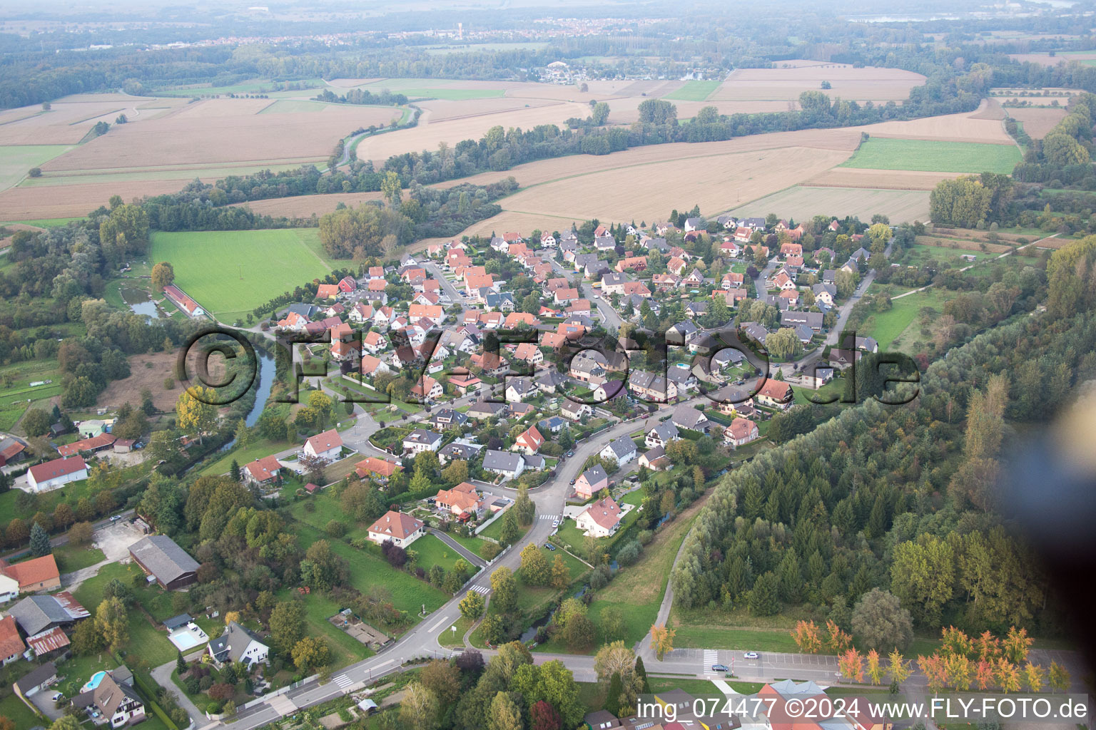 Photographie aérienne de Beinheim dans le département Bas Rhin, France