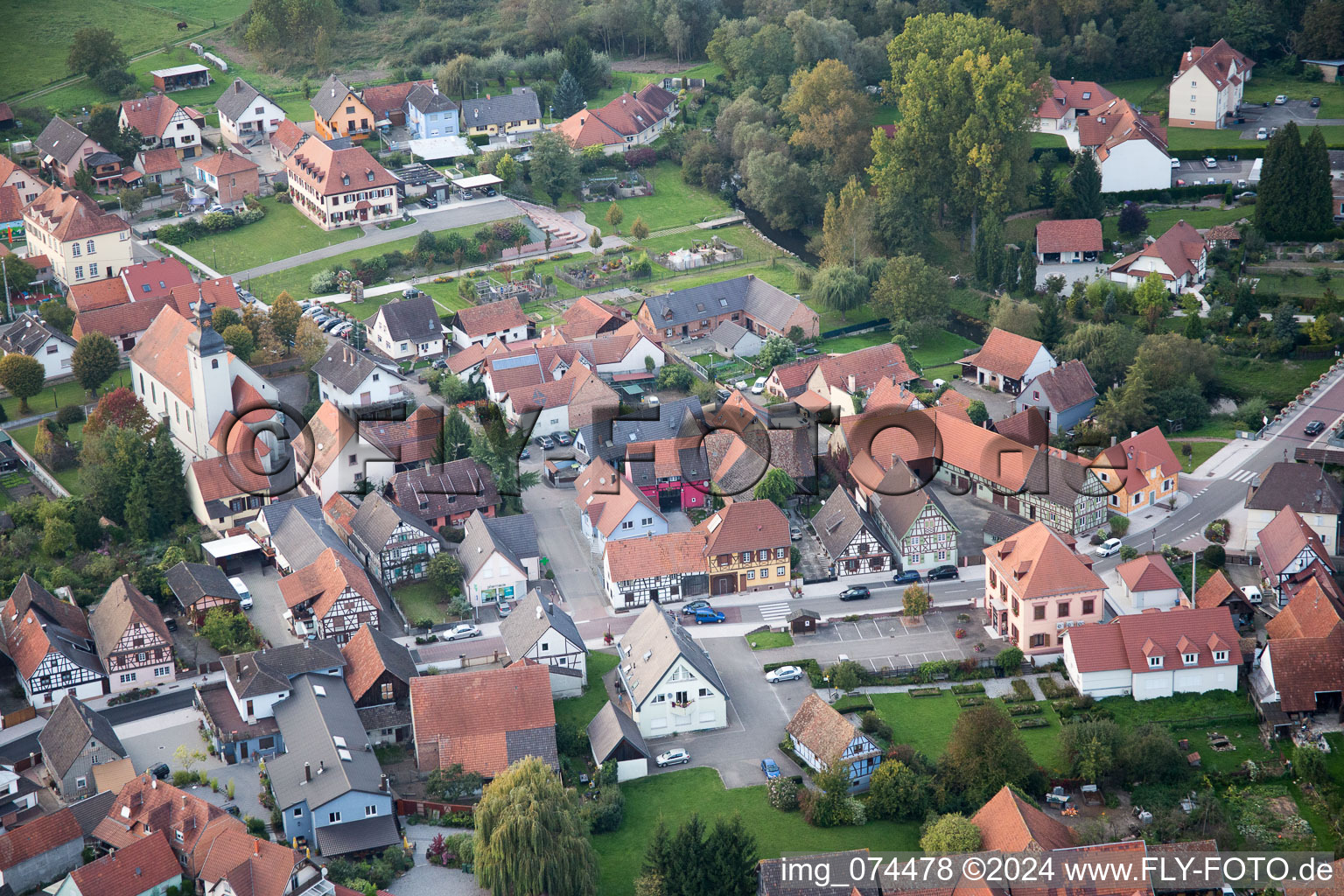 Vue oblique de Beinheim dans le département Bas Rhin, France