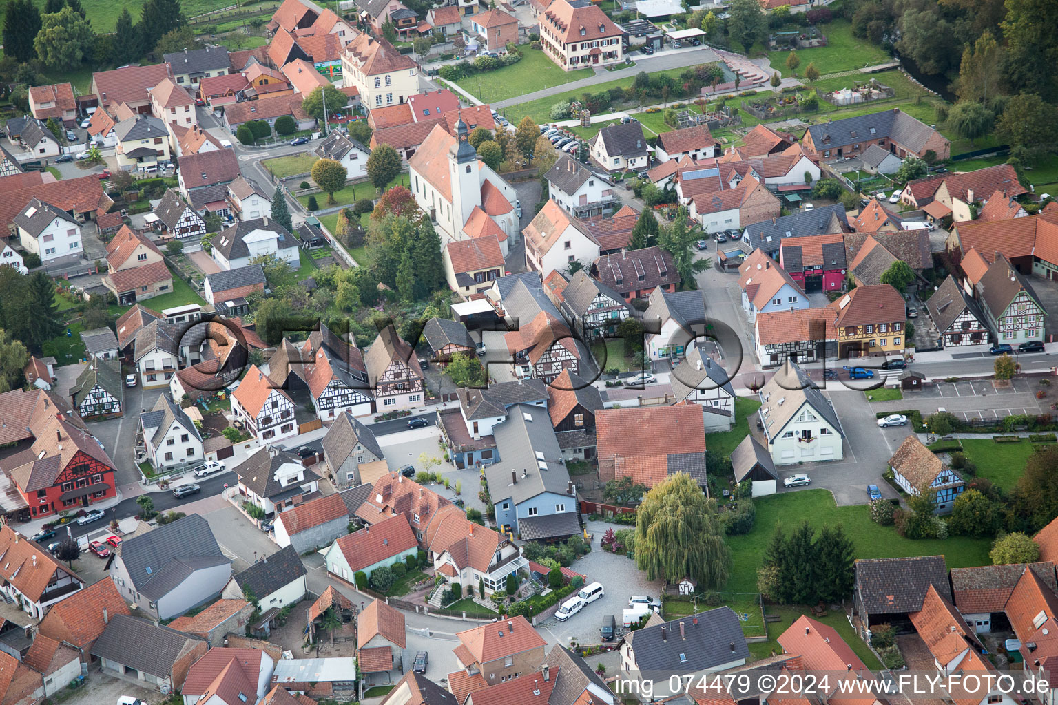 Beinheim dans le département Bas Rhin, France d'en haut