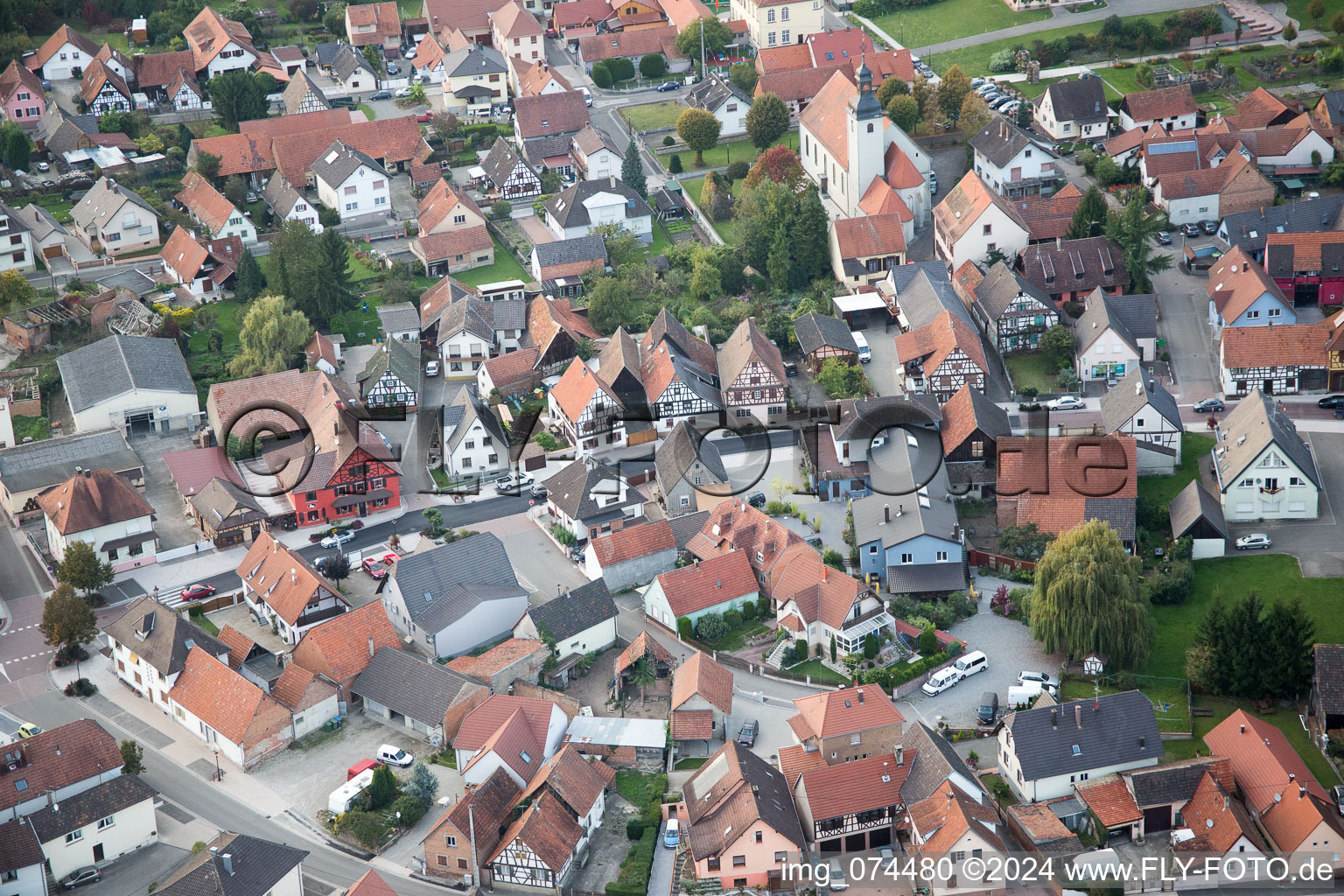 Beinheim dans le département Bas Rhin, France hors des airs