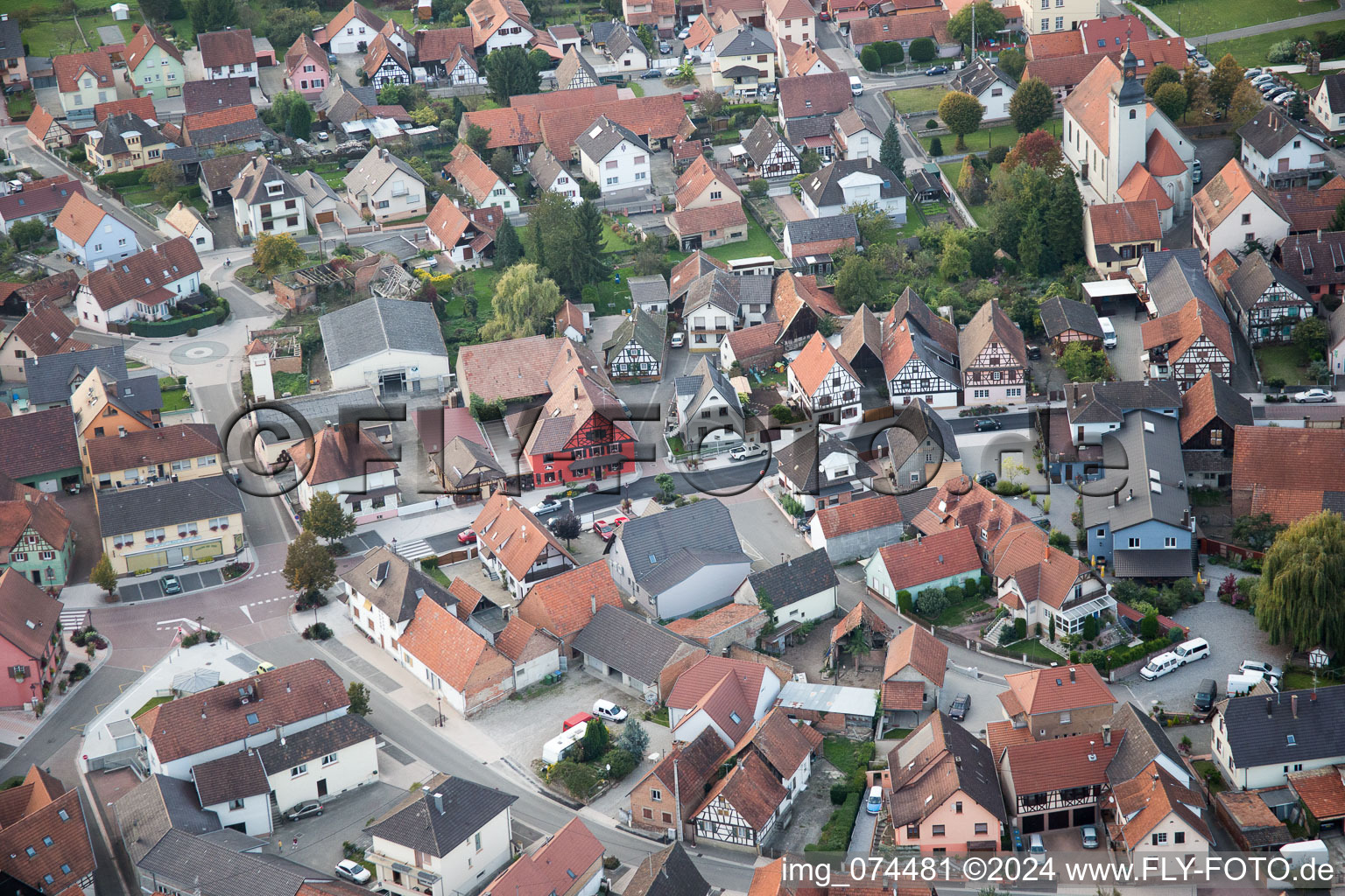 Beinheim dans le département Bas Rhin, France vue d'en haut