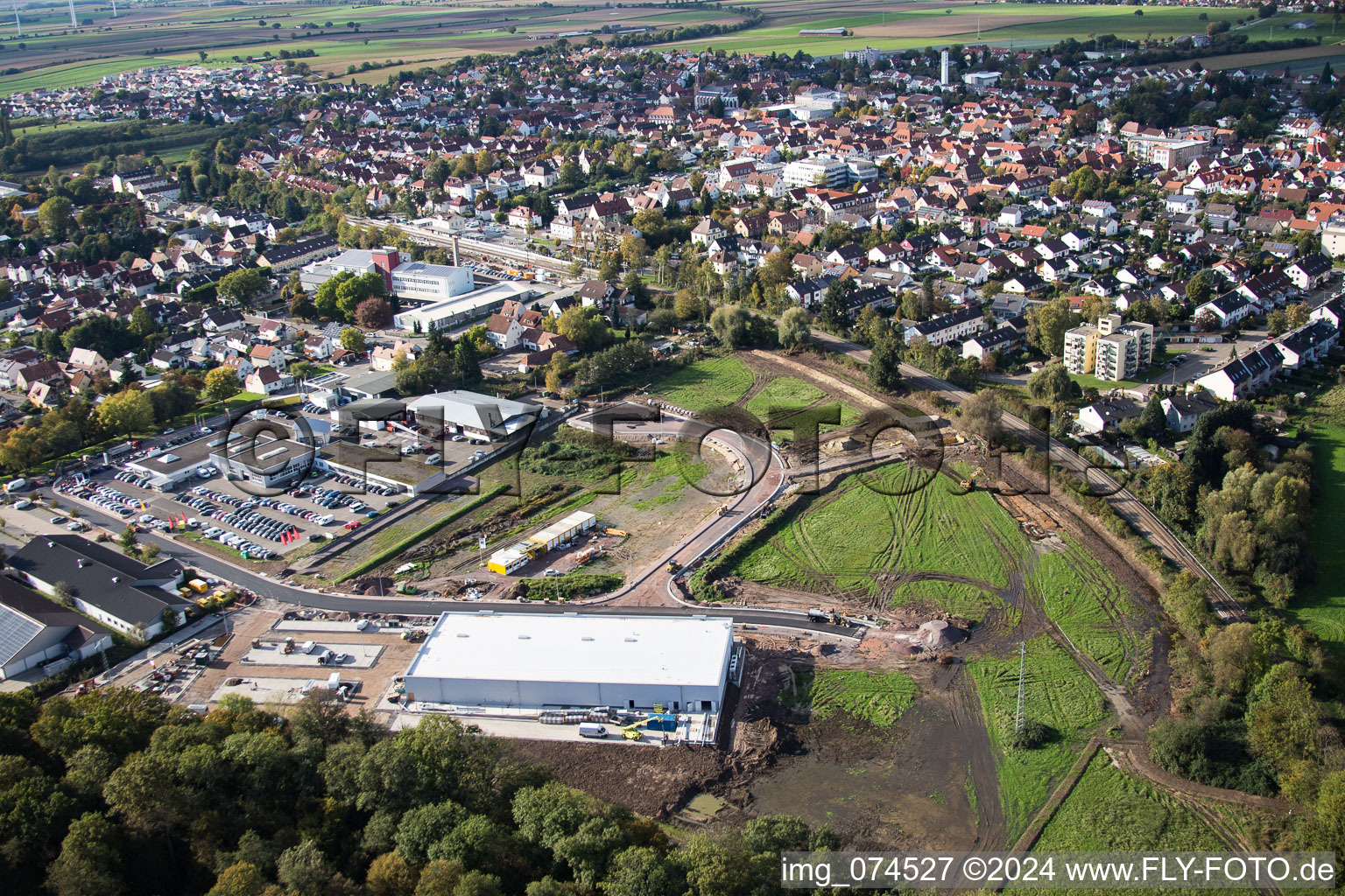 Photographie aérienne de Nouveau bâtiment EDEKA à Kandel dans le département Rhénanie-Palatinat, Allemagne