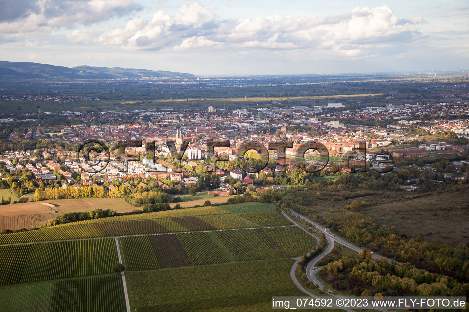 Vue aérienne de Landau du sud à Landau in der Pfalz dans le département Rhénanie-Palatinat, Allemagne