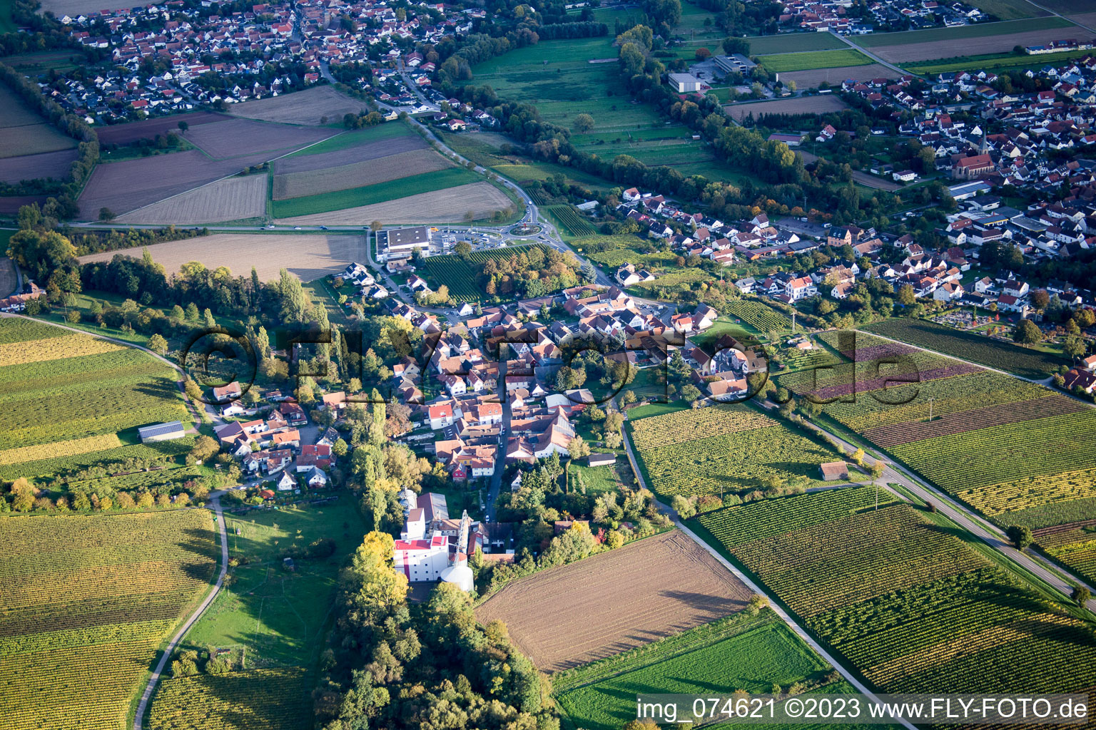 Quartier Appenhofen in Billigheim-Ingenheim dans le département Rhénanie-Palatinat, Allemagne depuis l'avion