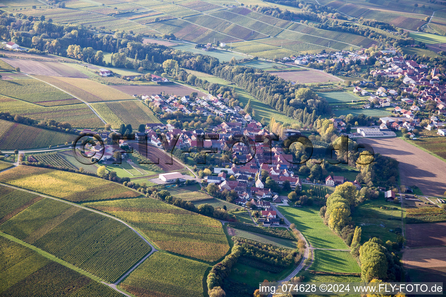 Vue oblique de Quartier Mühlhofen in Billigheim-Ingenheim dans le département Rhénanie-Palatinat, Allemagne