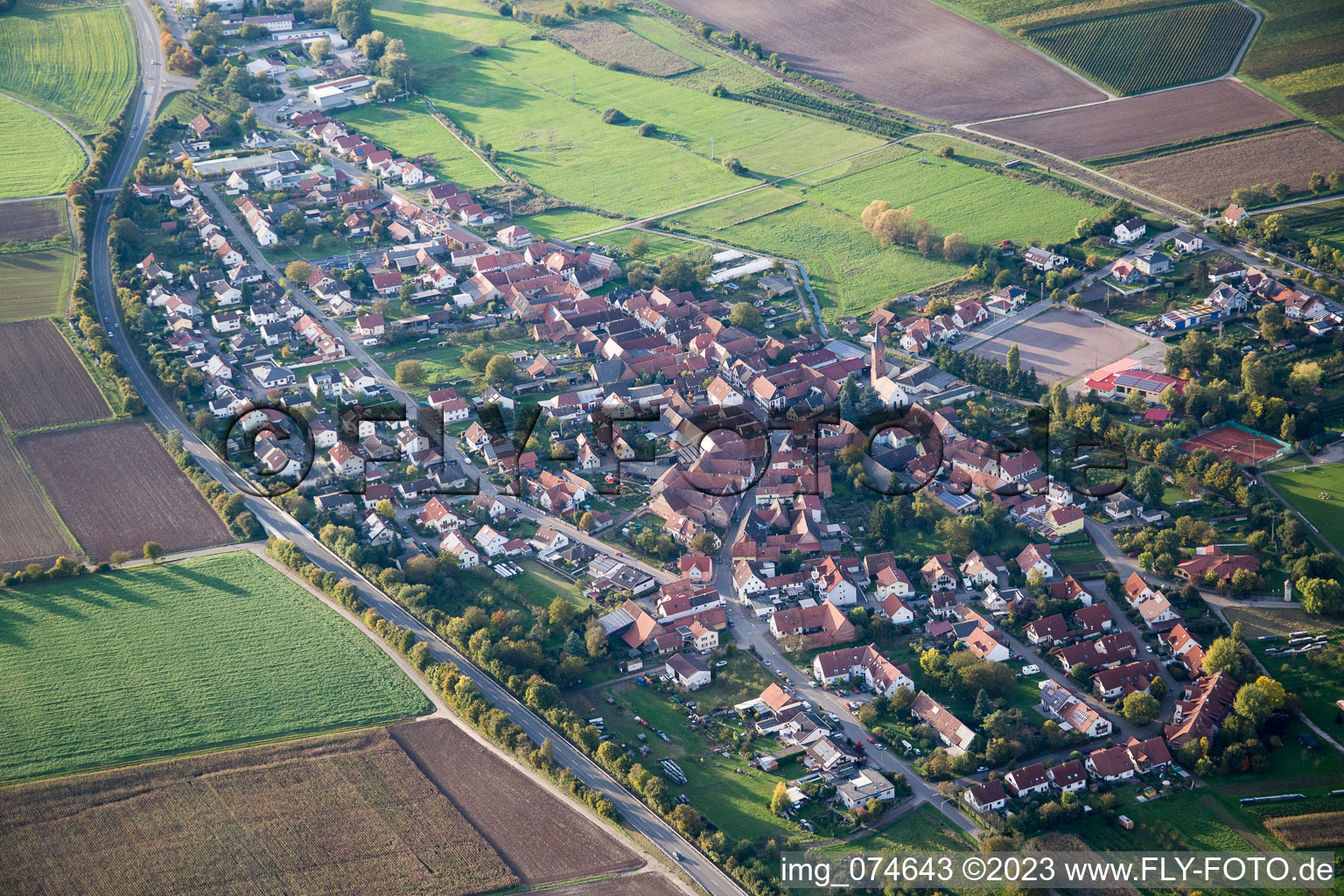 Vue oblique de Quartier Kapellen in Kapellen-Drusweiler dans le département Rhénanie-Palatinat, Allemagne