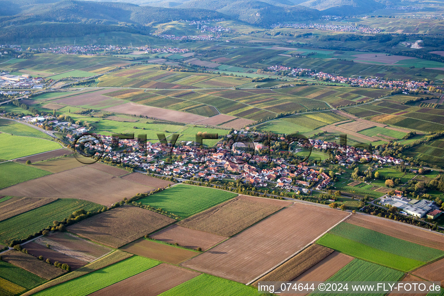 Quartier Kapellen in Kapellen-Drusweiler dans le département Rhénanie-Palatinat, Allemagne d'en haut