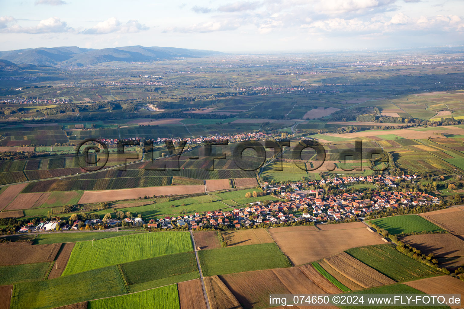 Quartier Kapellen in Kapellen-Drusweiler dans le département Rhénanie-Palatinat, Allemagne depuis l'avion