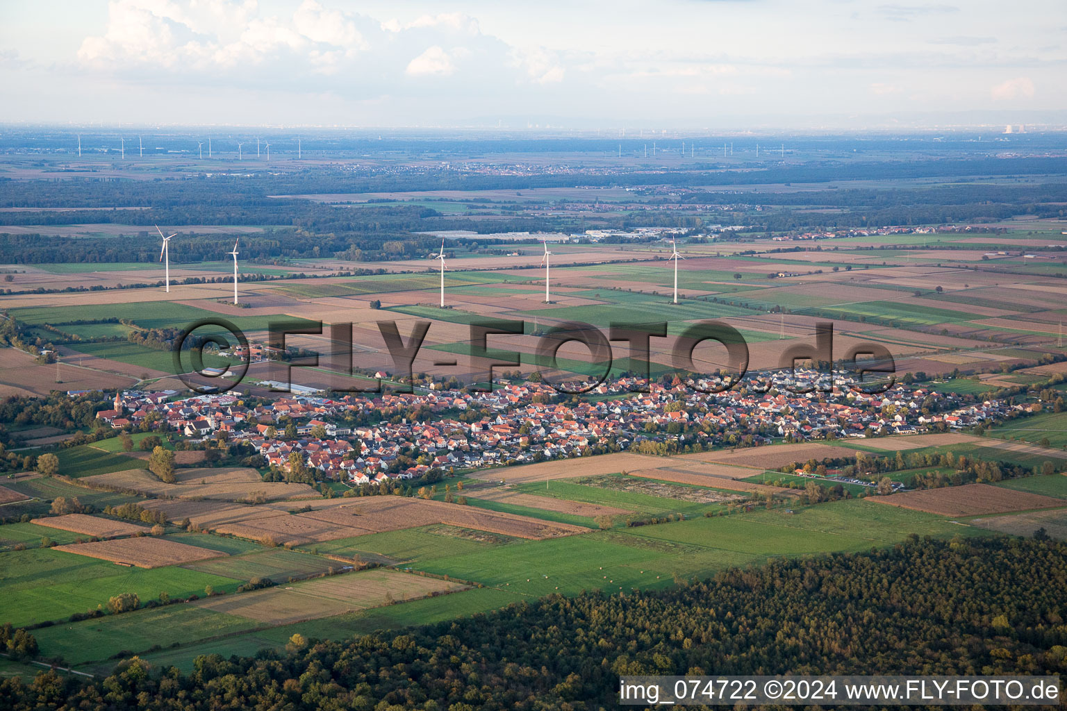 Minfeld dans le département Rhénanie-Palatinat, Allemagne d'en haut