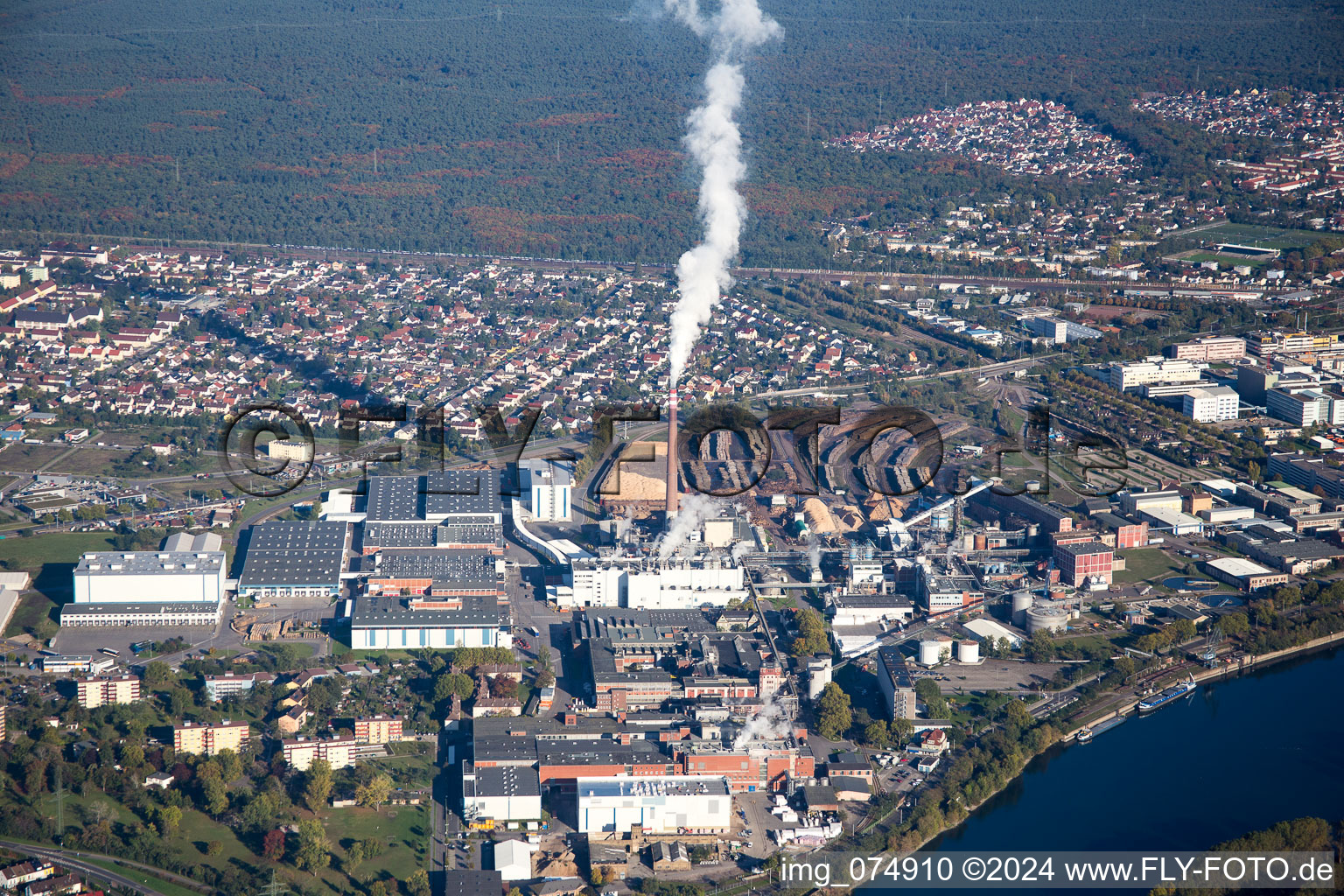 Vue aérienne de Opérations Essity à le quartier Sandhofen in Mannheim dans le département Bade-Wurtemberg, Allemagne