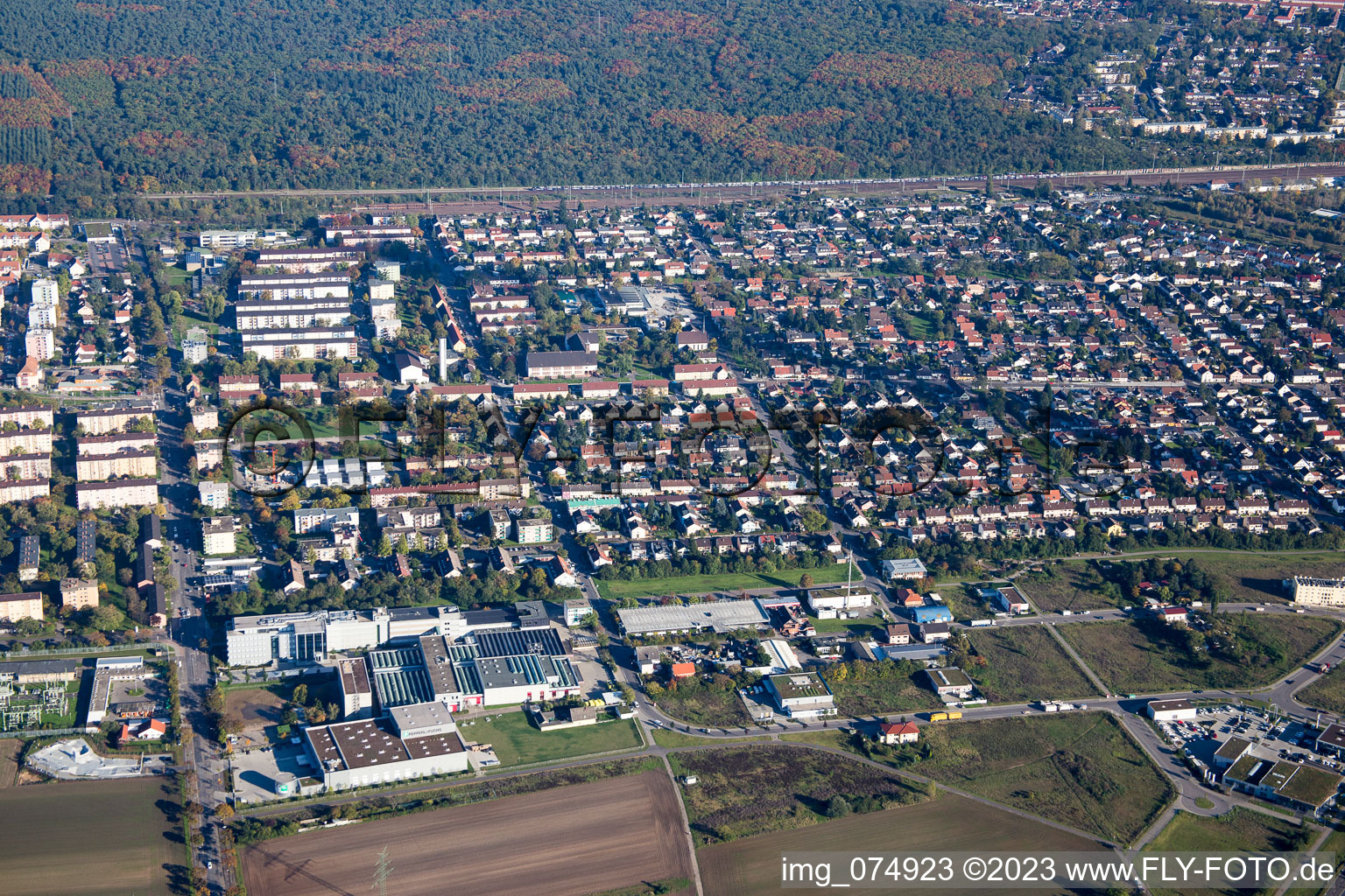 Photographie aérienne de Quartier Schönau in Mannheim dans le département Bade-Wurtemberg, Allemagne