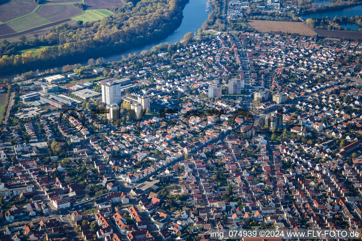 Lampertheim dans le département Hesse, Allemagne d'en haut