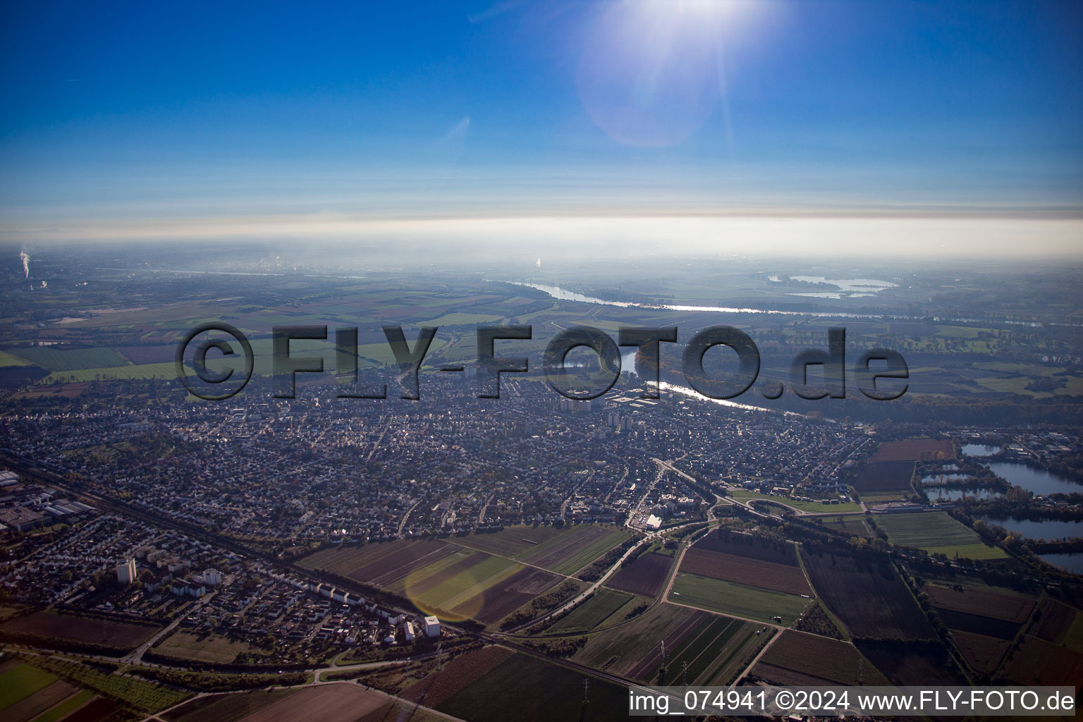 Lampertheim dans le département Hesse, Allemagne vue d'en haut