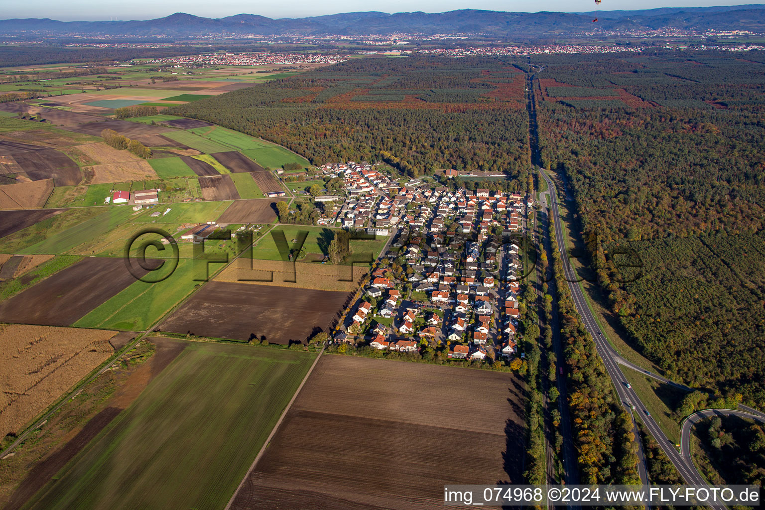 Photographie aérienne de Quartier Riedrode in Bürstadt dans le département Hesse, Allemagne