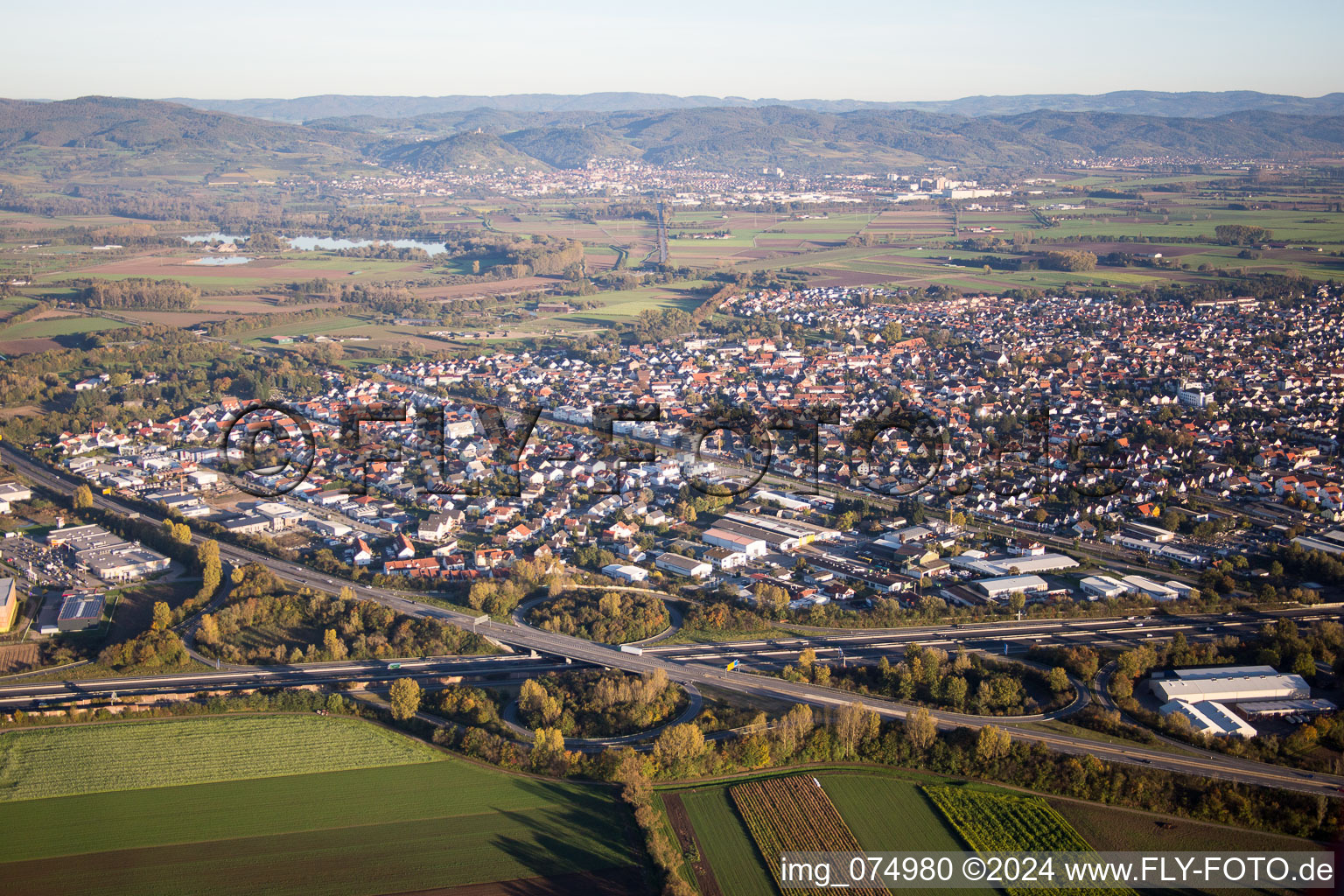 Photographie aérienne de Lorsch dans le département Hesse, Allemagne