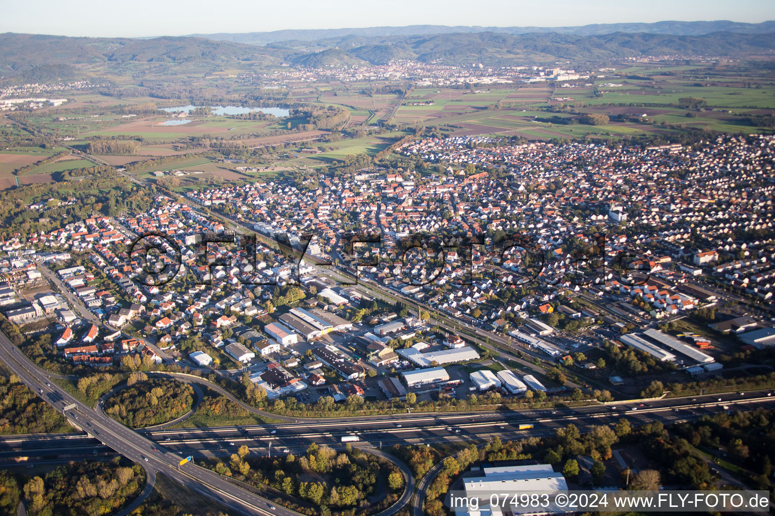 Vue oblique de Lorsch dans le département Hesse, Allemagne