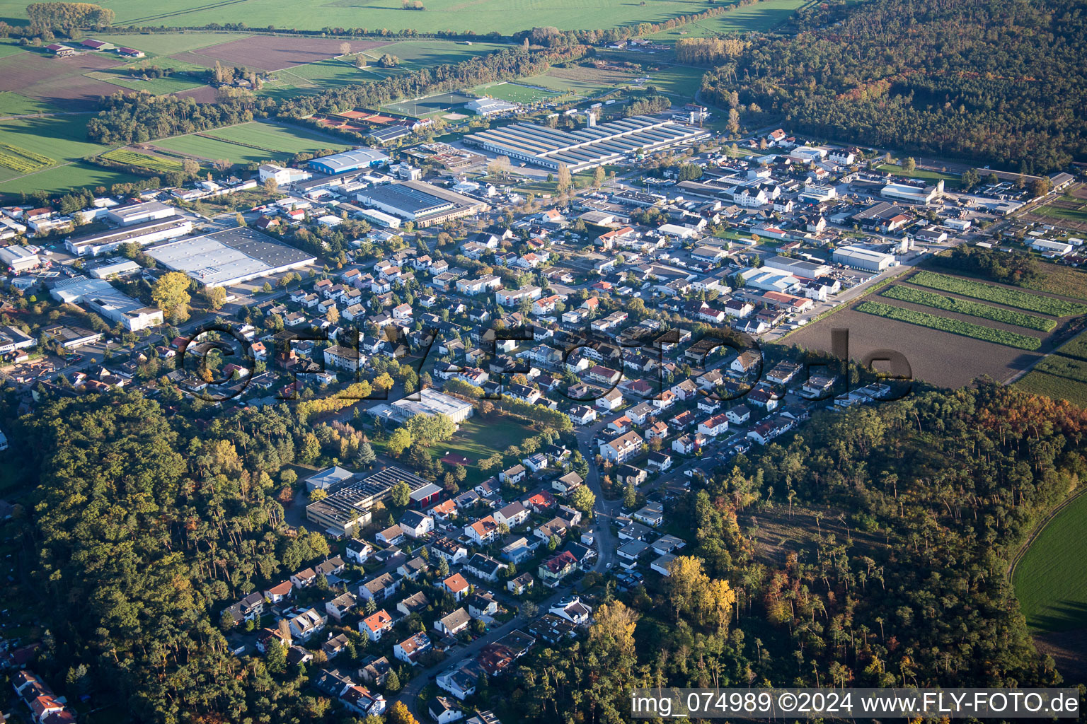 Lorsch dans le département Hesse, Allemagne vue d'en haut