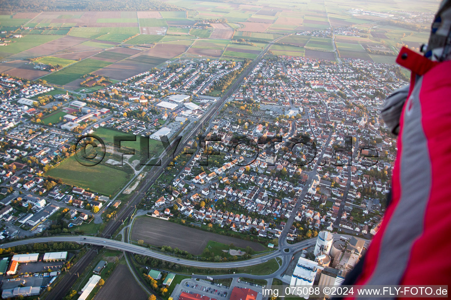 Gernsheim dans le département Hesse, Allemagne d'en haut