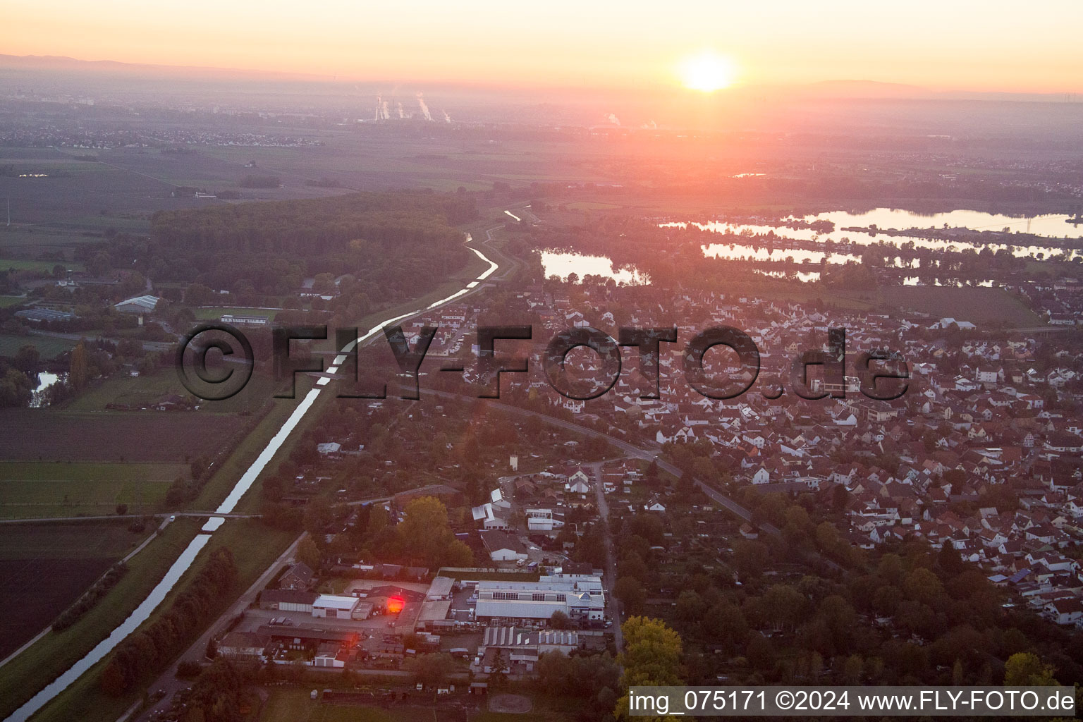 Photographie aérienne de Biblis dans le département Hesse, Allemagne