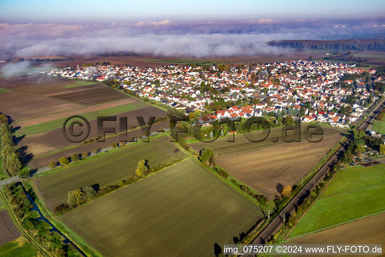 Vue aérienne de Quartier Bobstadt in Bürstadt dans le département Hesse, Allemagne