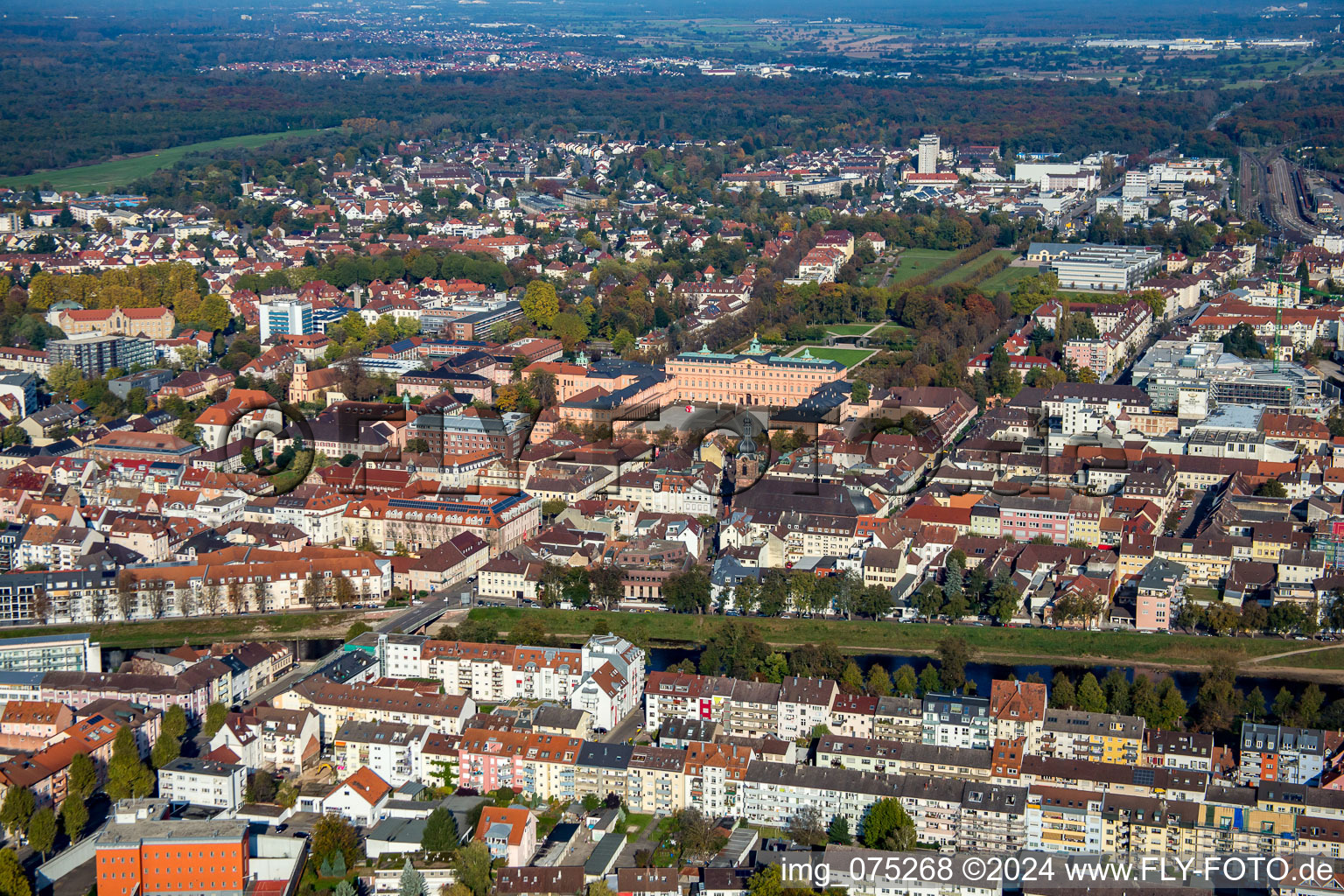 Vue aérienne de Schlossstr. à Rastatt dans le département Bade-Wurtemberg, Allemagne