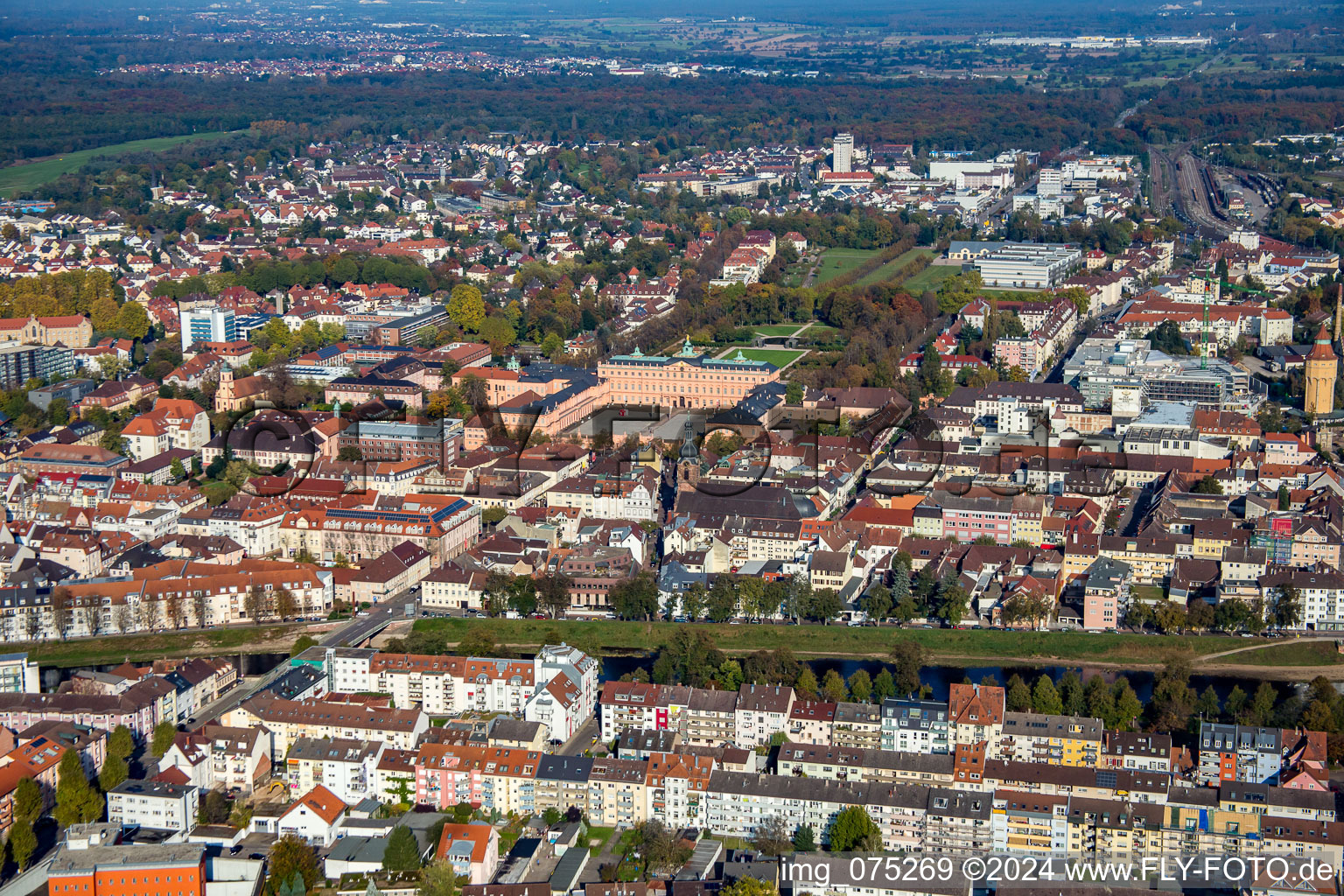 Vue aérienne de Schlossstr. à Rastatt dans le département Bade-Wurtemberg, Allemagne