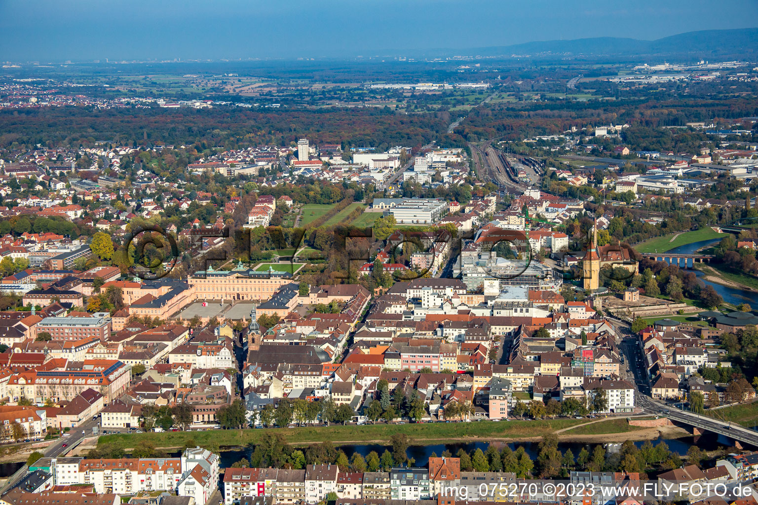 Vue aérienne de Poststr à Rastatt dans le département Bade-Wurtemberg, Allemagne