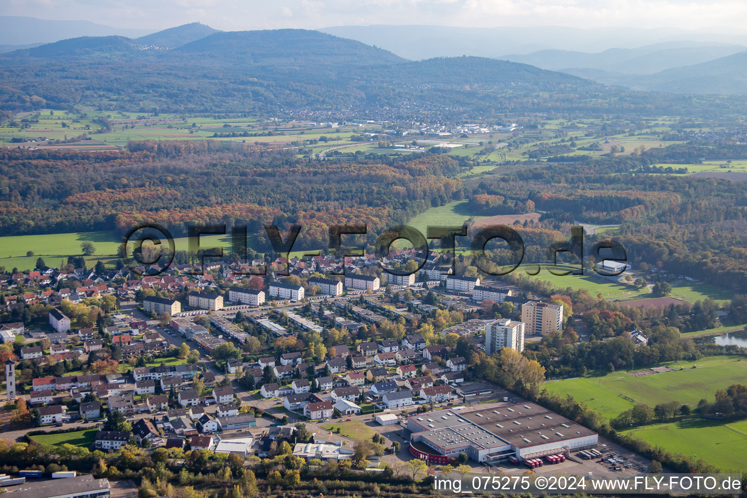 Vue aérienne de Ruhrstr à Rastatt dans le département Bade-Wurtemberg, Allemagne