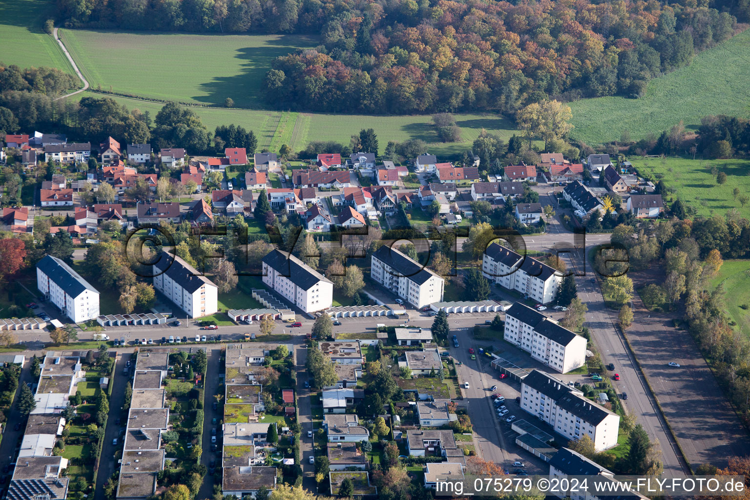 Vue aérienne de Neckarstr à Rastatt dans le département Bade-Wurtemberg, Allemagne