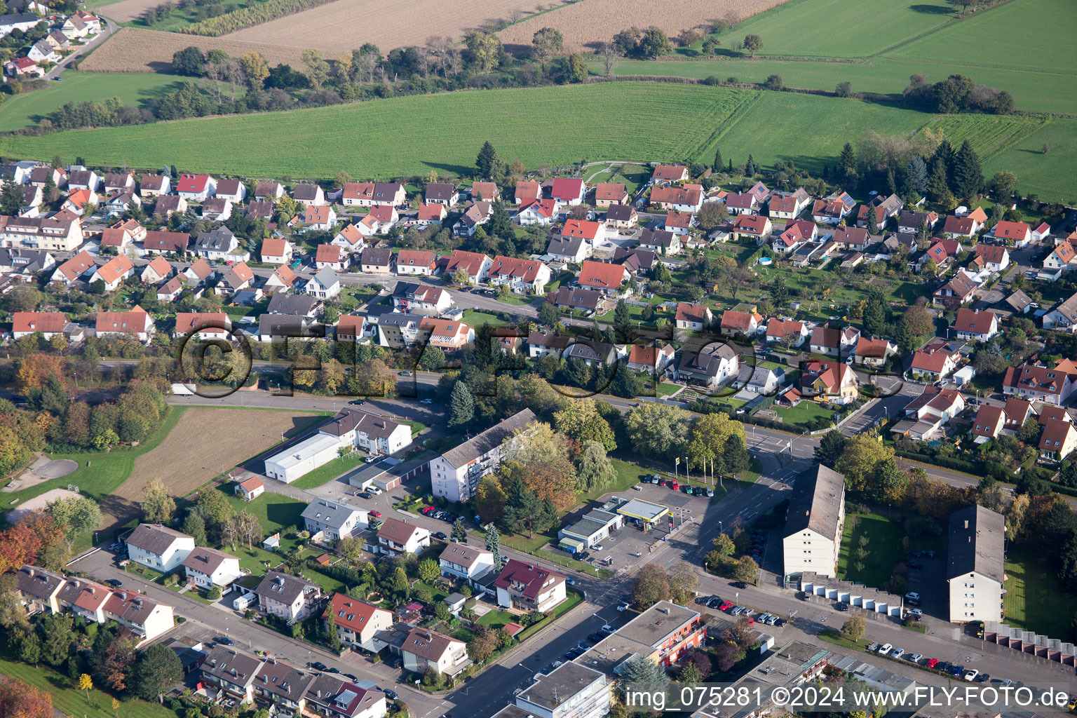 Vue aérienne de Neckarstraße Nord à Rastatt dans le département Bade-Wurtemberg, Allemagne