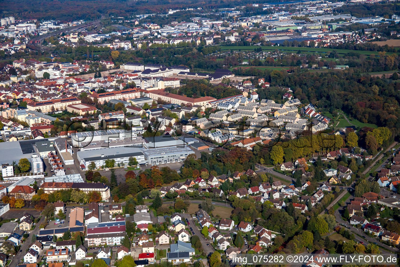 Vue oblique de Rastatt dans le département Bade-Wurtemberg, Allemagne