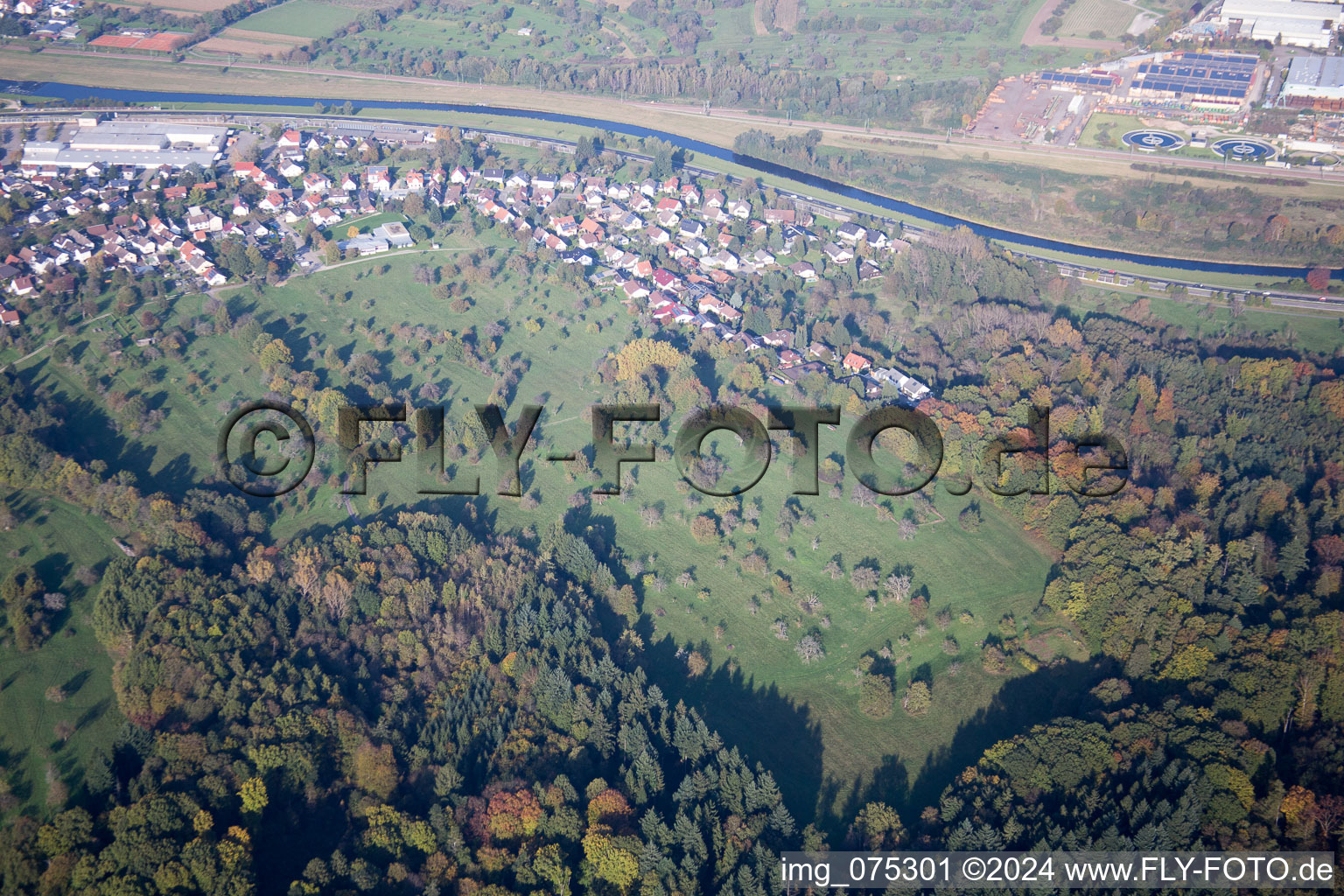 Kuppenheim dans le département Bade-Wurtemberg, Allemagne vue d'en haut