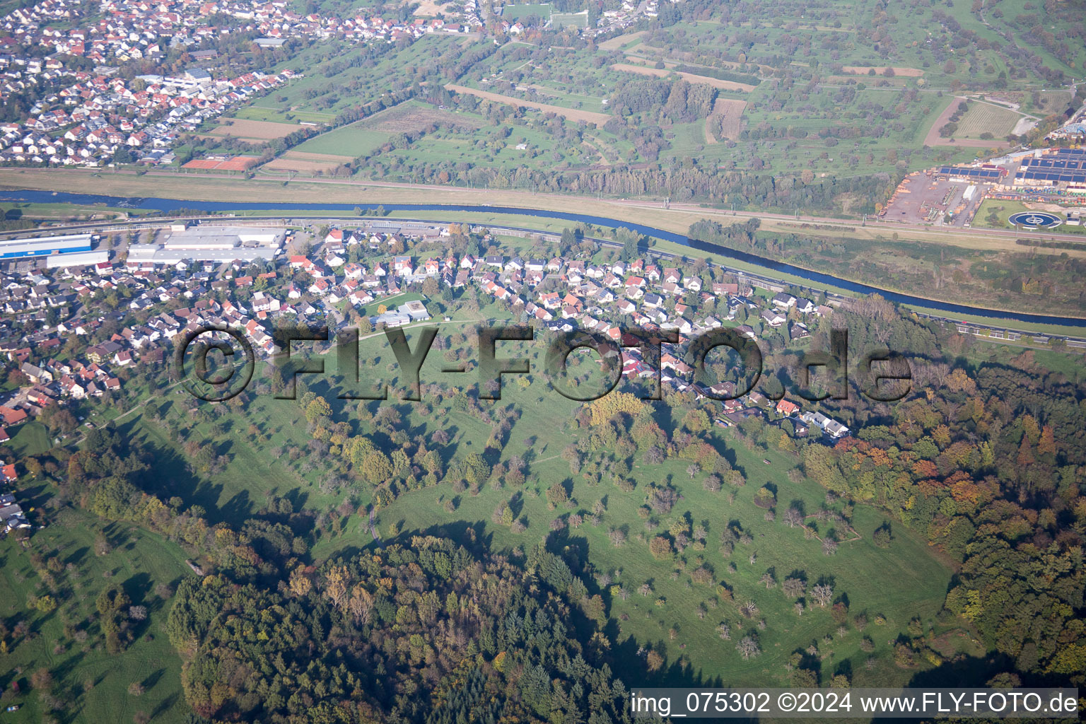 Kuppenheim dans le département Bade-Wurtemberg, Allemagne depuis l'avion