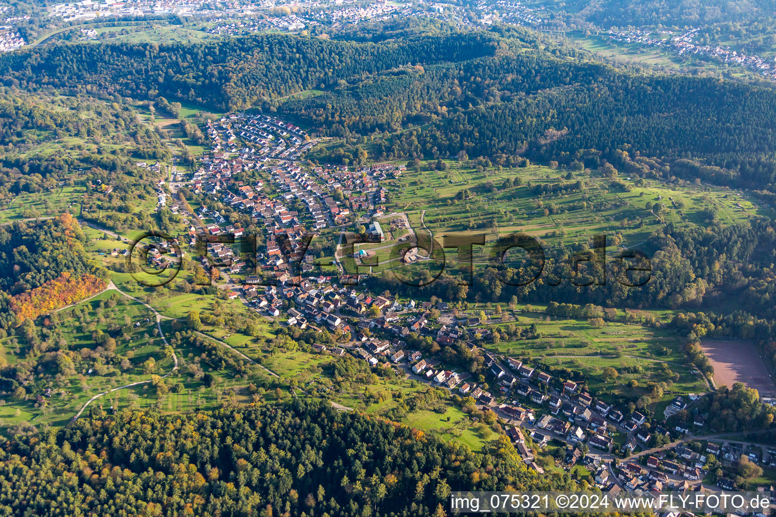 Vue aérienne de Quartier Selbach in Gaggenau dans le département Bade-Wurtemberg, Allemagne