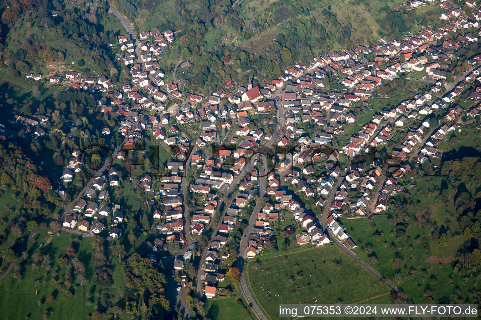 Vue aérienne de Quartier Michelbach in Gaggenau dans le département Bade-Wurtemberg, Allemagne