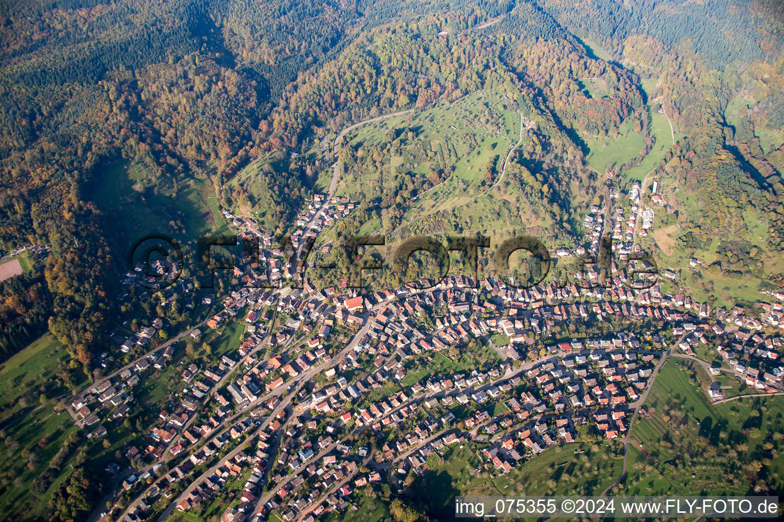 Vue aérienne de Quartier Michelbach in Gaggenau dans le département Bade-Wurtemberg, Allemagne