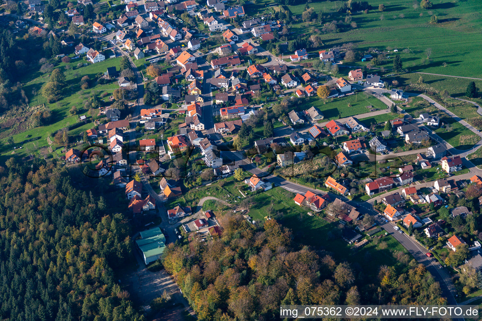 Photographie aérienne de Moosbronn dans le département Bade-Wurtemberg, Allemagne